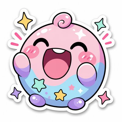 Kawaii Sticker Design Twitch emote example