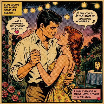 Retro Comic Art couple portrait example