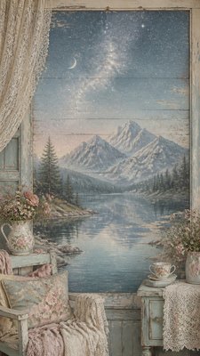 Shabby Chic Interior Design phone wallpaper example