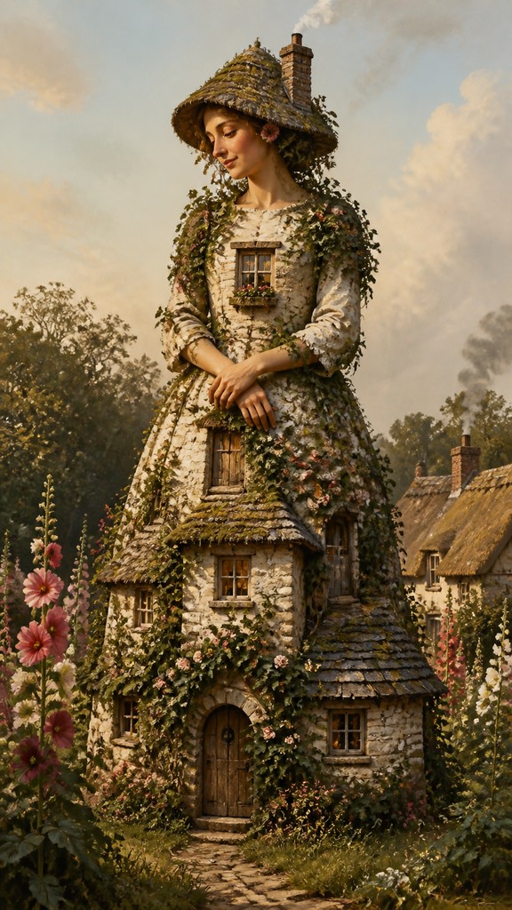 full-length portrait of an elegant figure — Cottage Vernacular Architecture