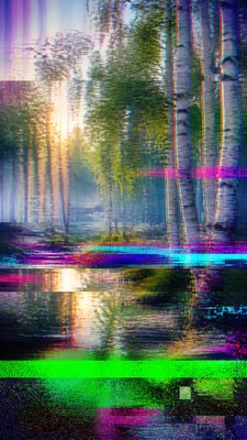 Digital Glitch Abstract Art Style wall art print example