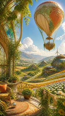 Solarpunk Aesthetic greeting card example