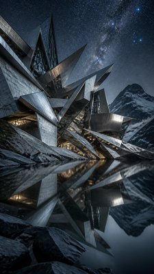Deconstructivist Architecture phone wallpaper example