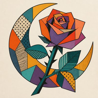 Synthetic Cubism Art Style tattoo design example