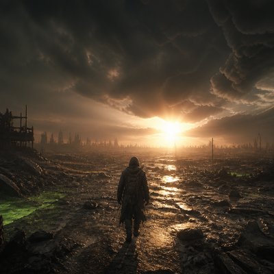 Post-Apocalyptic Sci-Fi Art album cover example
