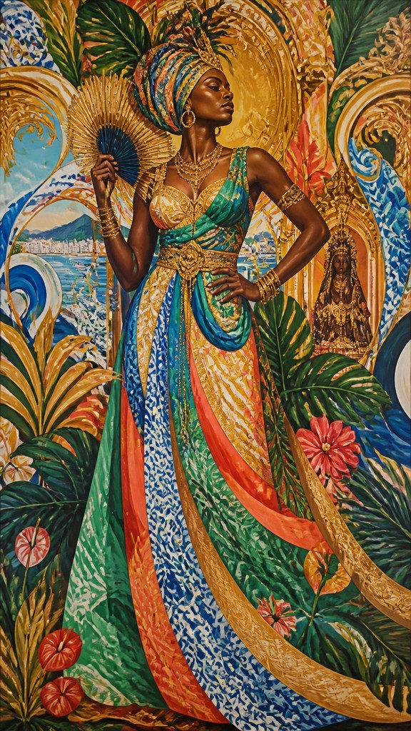 full-length portrait of an elegant figure — Brazilian Art Style