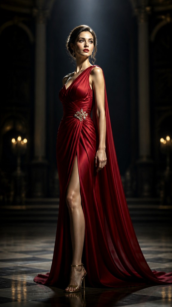 full-length portrait of an elegant figure — Dramatic Emphasis Art Style