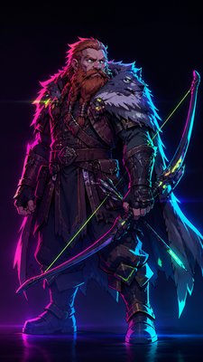 Cyberpunk Neon Anime Art Style tabletop character portrait example