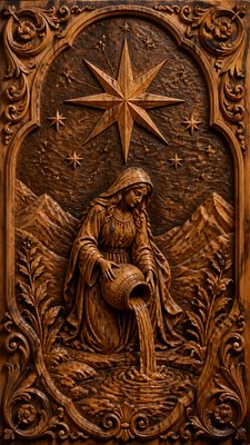 Wood Carving Sculpture Art Style tarot card example