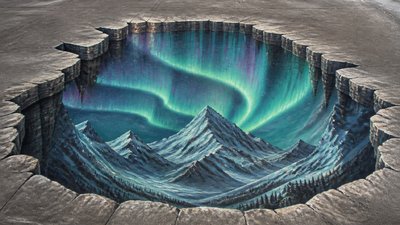 3D Illusion Street Art Style banner example