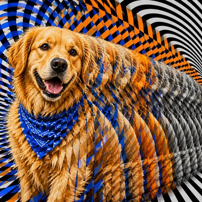Kinetic Art Style pet portrait example