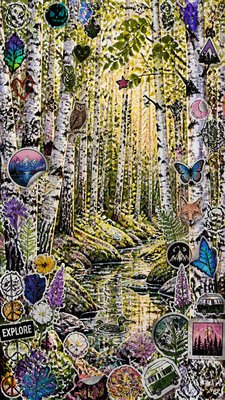 Sticker Bomb Street Art Style wall art print example