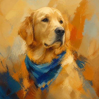 Abstract Landscape Art Style pet portrait example