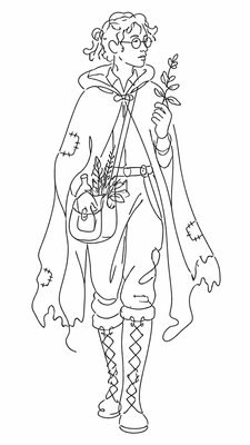 Single Line Minimalism Art Style character design example