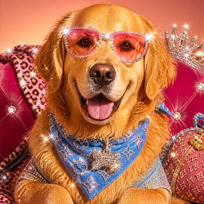 McBling Aesthetic pet portrait example