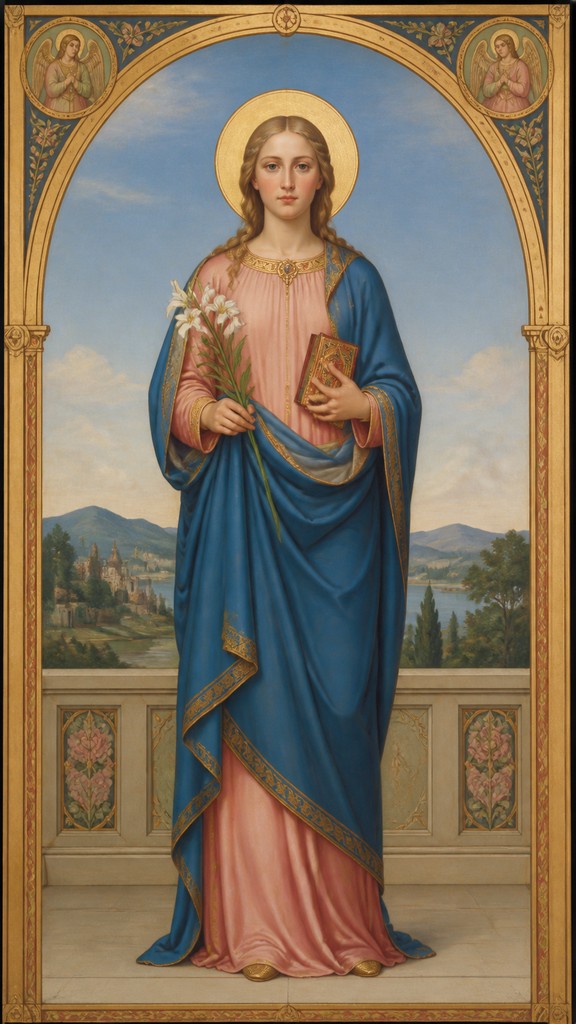 full-length portrait of an elegant figure — Nazarene Art Style
