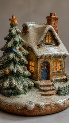 Ceramic Sculpture Art Style Christmas card example