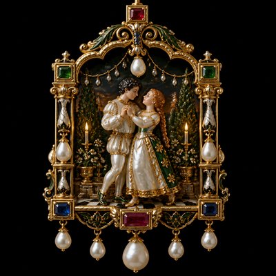 Renaissance Jewelry Design couple portrait example