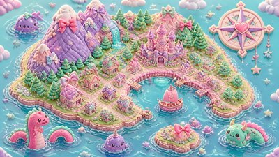 Kawaii Fashion Style fantasy map example