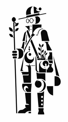 Typographic Minimalism Art Style character design example