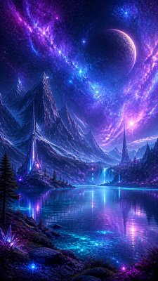 Sci-Fi Fantasy Art phone wallpaper example