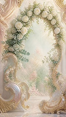 Rococo Art Style wedding invitation example