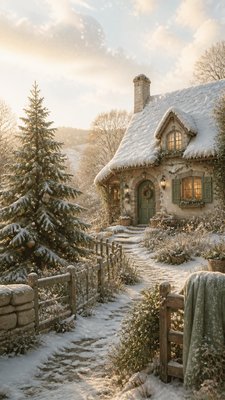 Cottagecore Aesthetic Christmas card example