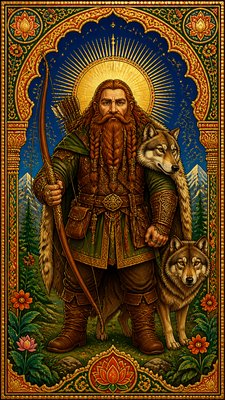 Hindu Religious Art tabletop character portrait example