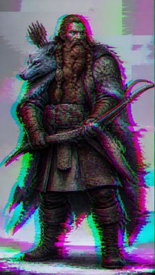 Digital Glitch Modern Art Style tabletop character portrait example