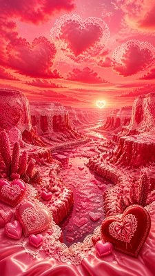 a desert canyon under a dramatic sunset sky, no people — Lovecore Aesthetic wallpaper