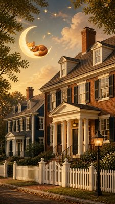 Colonial Architecture baby announcement example