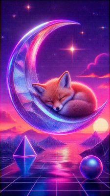 Vaporwave Art Style baby announcement example
