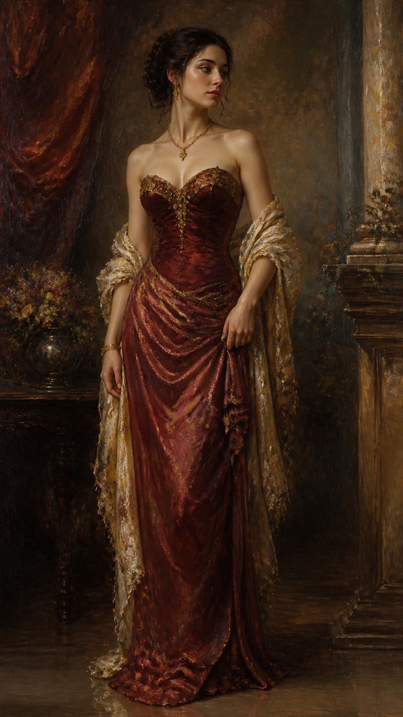 full-length portrait of an elegant figure — Oil Painting Art Style