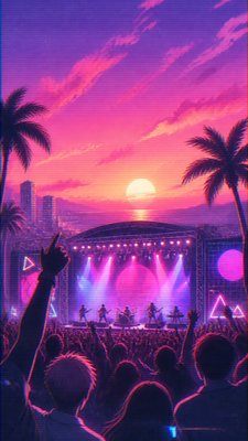 Vaporwave Anime Aesthetic flyer example