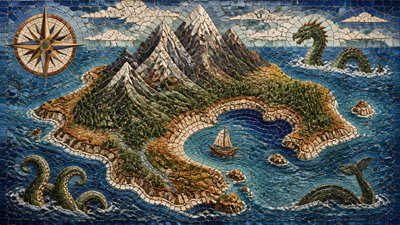Ceramic Mosaic Art Style fantasy map example
