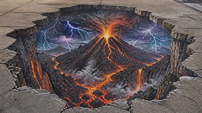 3D Illusion Street Art Style YouTube thumbnail example