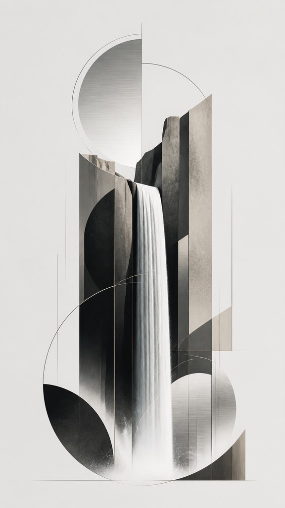 towering waterfall cascading down a cliff — Minimalist Jewelry Design