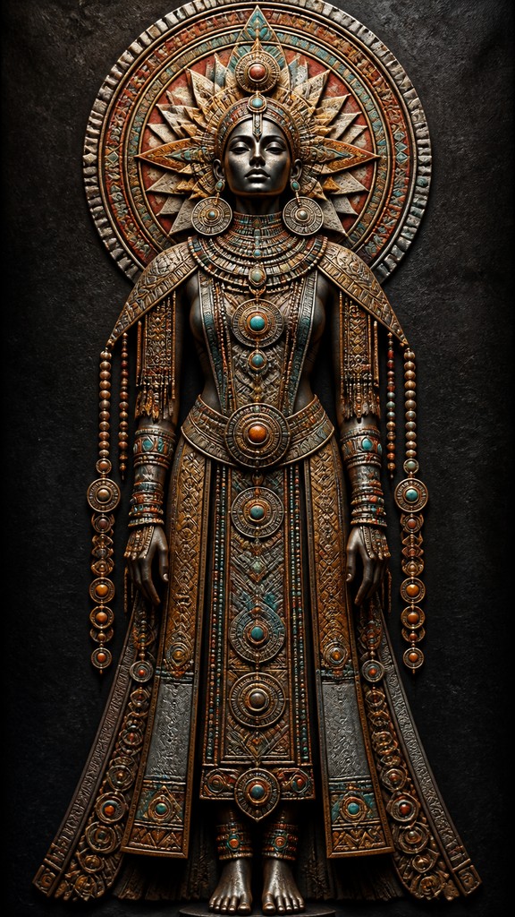 full-length portrait of an elegant figure — Ethnic Tribal Jewelry Design