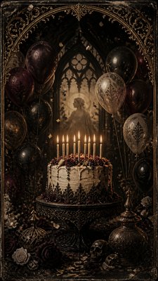 Victorian Gothic Art birthday card example