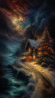 Romantic Classical Art Style Christmas card example