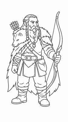 Line Art Icon Design tabletop character portrait example