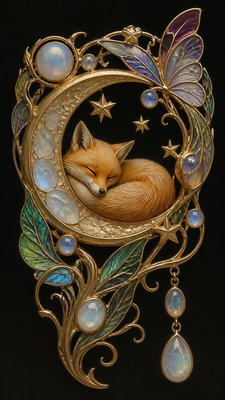 Art Nouveau Jewelry Design baby announcement example