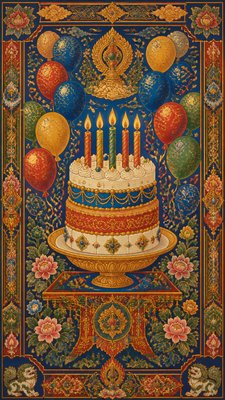 Tibetan Religious Art birthday card example