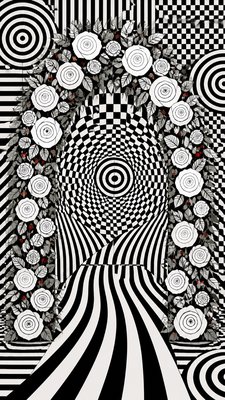 Op Art Style wedding invitation example