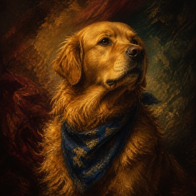 Romanticism Art Style pet portrait example