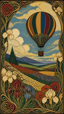 Art Nouveau Style greeting card example