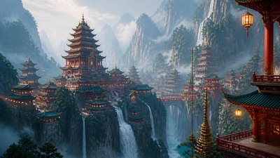 Pagoda Architecture Style concept art example