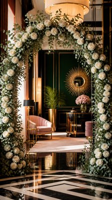 Hollywood Regency Interior Design wedding invitation example