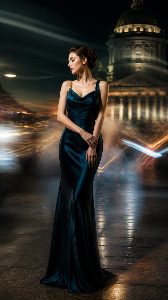 full-length portrait of an elegant figure — Long Exposure Photography Style