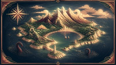 Vintage Retro Fashion Design fantasy map example